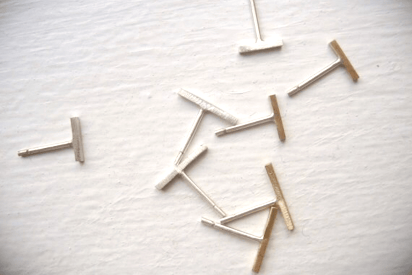 1mm Square Bar Stud Earrings | Minimalist Geometric Earrings | 3/8" & 1/4" Length | Copper, Brass, Sterling Silver, Gold Fill, 14k Gold - 0005