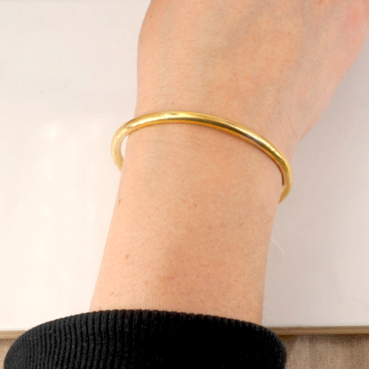 4mm Round Bangle Bracelet - Copper, Bronze, Brass, Sterling Silver - Matte or Polished 0372