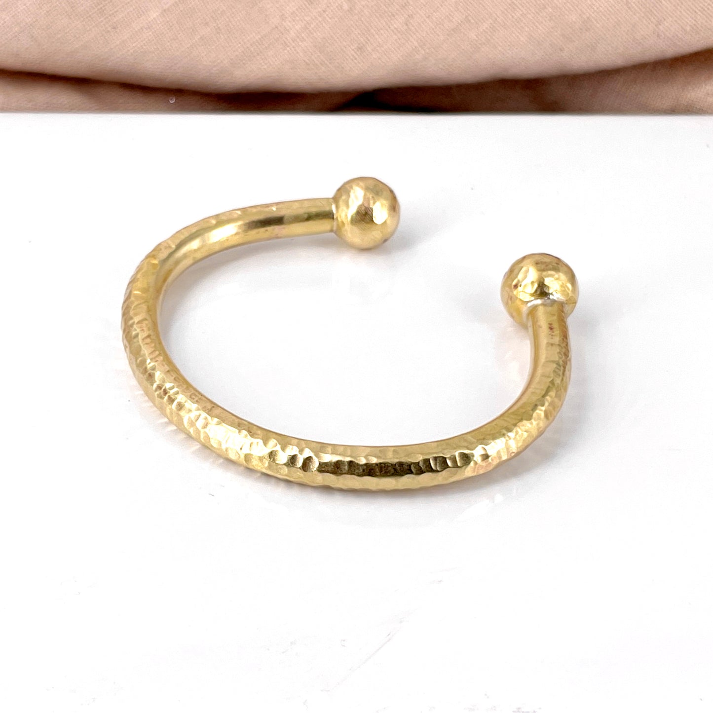Chunky Large Hammer Texture Torque Cuff bracelet solid brass balls gift for him open cuff bracelet gold color bold statement jewelry 0378