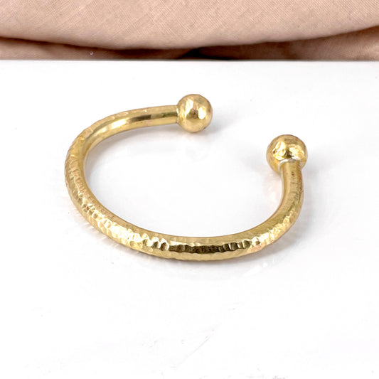 Chunky Large Hammer Texture Torque Cuff bracelet solid brass balls gift for him open cuff bracelet gold color bold statement jewelry 0378