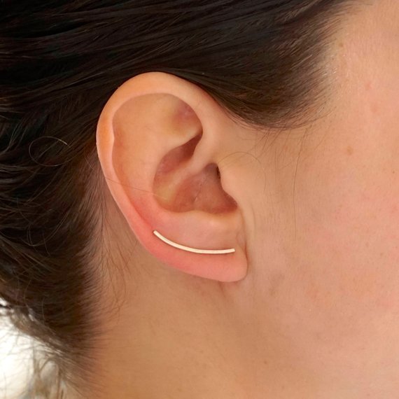 Hand-Made and Elegant Curved Bar Earrings With Rounded Edges - 0030 - Virginia Wynne Designs