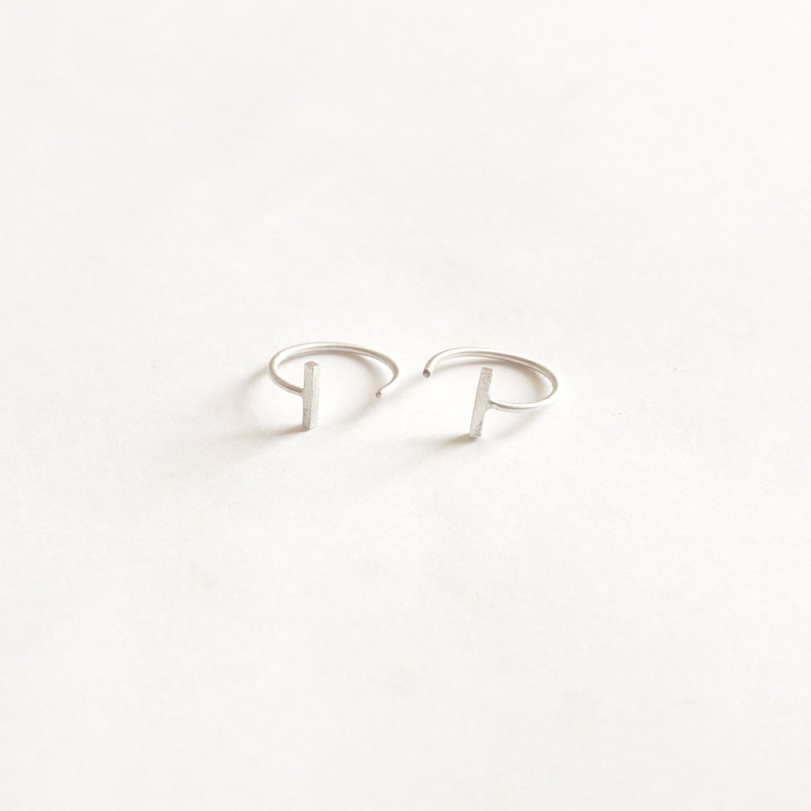 Bar Hugging Hoop Earrings | Delicate & Modern | Virginia Wynne Designs | Handmade Minimalist - 0253