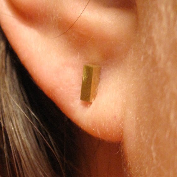 Handmade Square Bar Stud Earrings Will Accentuate Your Fashion Style! - 0024 - Virginia Wynne Designs