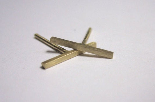 Contemporary and Stylish Yellow Gold Fill Staple Bar Stud Earrings - 0263 - Virginia Wynne Designs