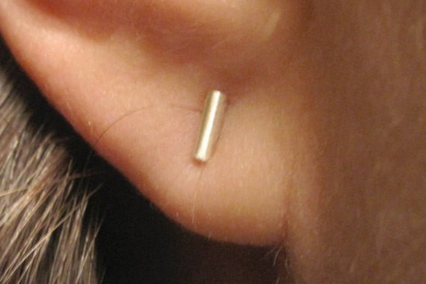 Elegant and Contemporary Hand-Made Tiny Round Bar Stud Earrings - 0007 - Virginia Wynne Designs
