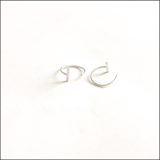 Staple Bar Hugging Hoops Sterling Silver Hug Earrings Ear Hugger Hoops Minimalist Fashion Jewelry Hand Made Gift Simple hoops 0238