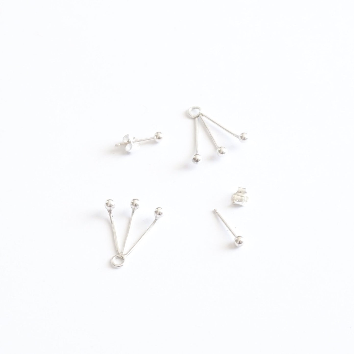 Chic and Unique - Hand-Crafted, Distinctive Triple Ball Ear Jacket Earrings - 0217 - Virginia Wynne Designs