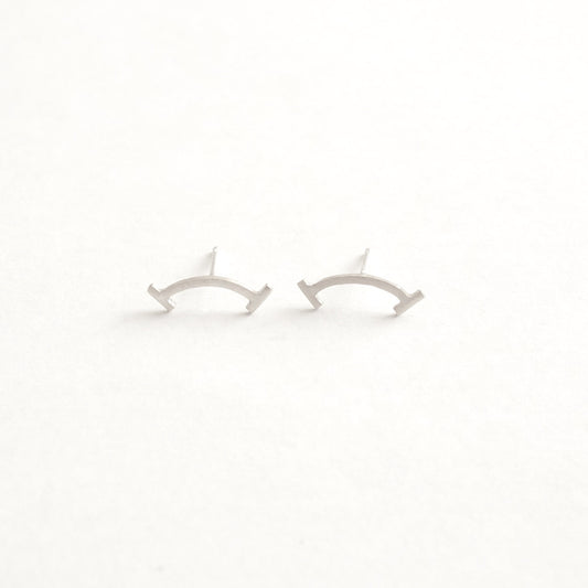 Classic Boho Styled Hand-Made Bent T Bar Stud Earrings - 0250 - Virginia Wynne Designs