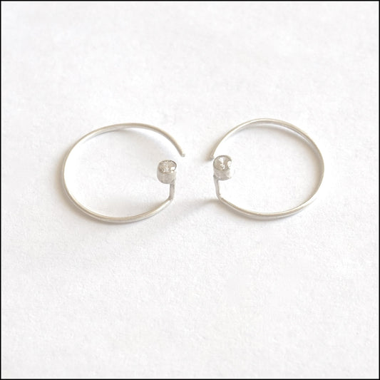 Make A Statement With Unique Jacket Threader Earrings w/ Stone Set in Sterling Silver Ball - 0254 - Virginia Wynne Designs