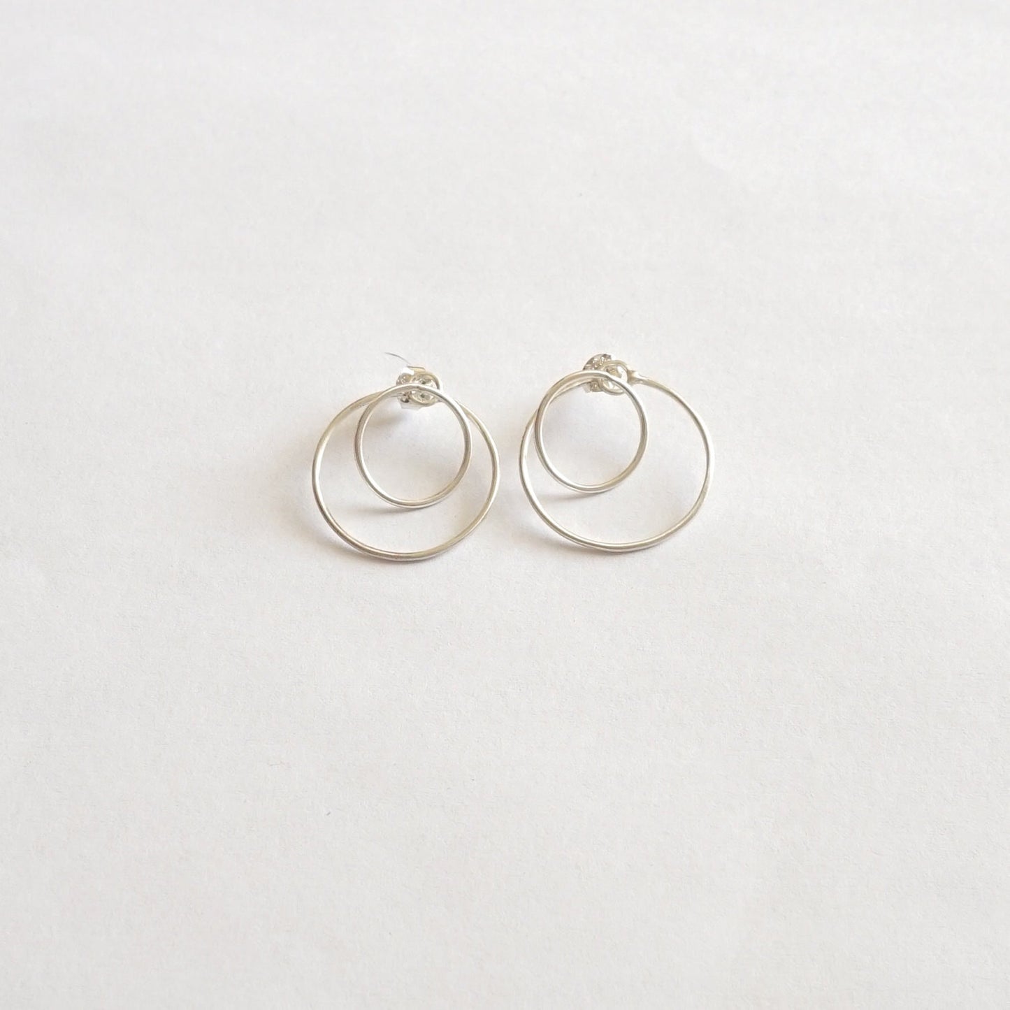 Elegant Refined Hand-Made, Double Open Circle Jacket Earrings - 0221 - Virginia Wynne Designs