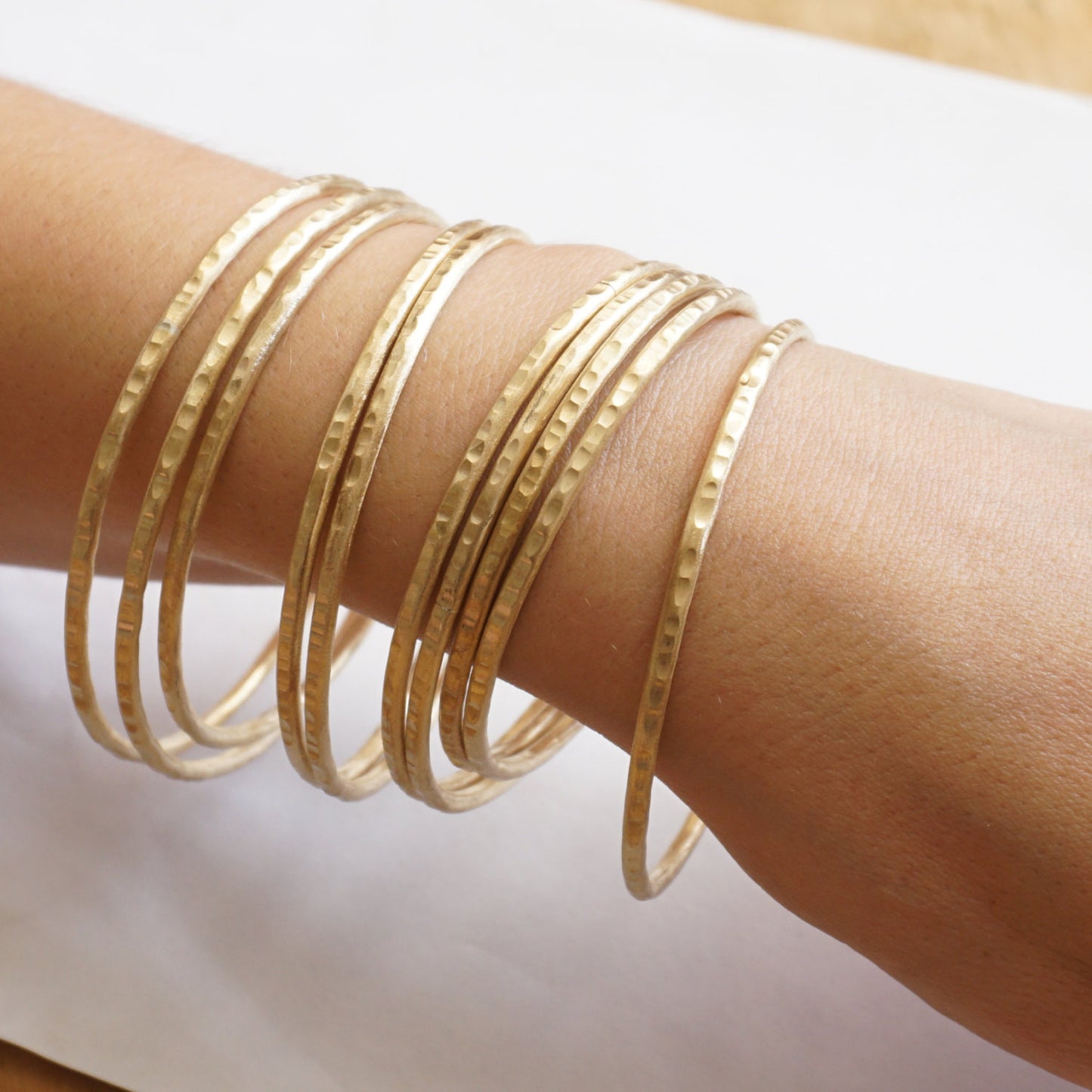 Classic Bohemian Bangle Bracelets, Hand-Made and Hand Textured - 0210 - Virginia Wynne Designs