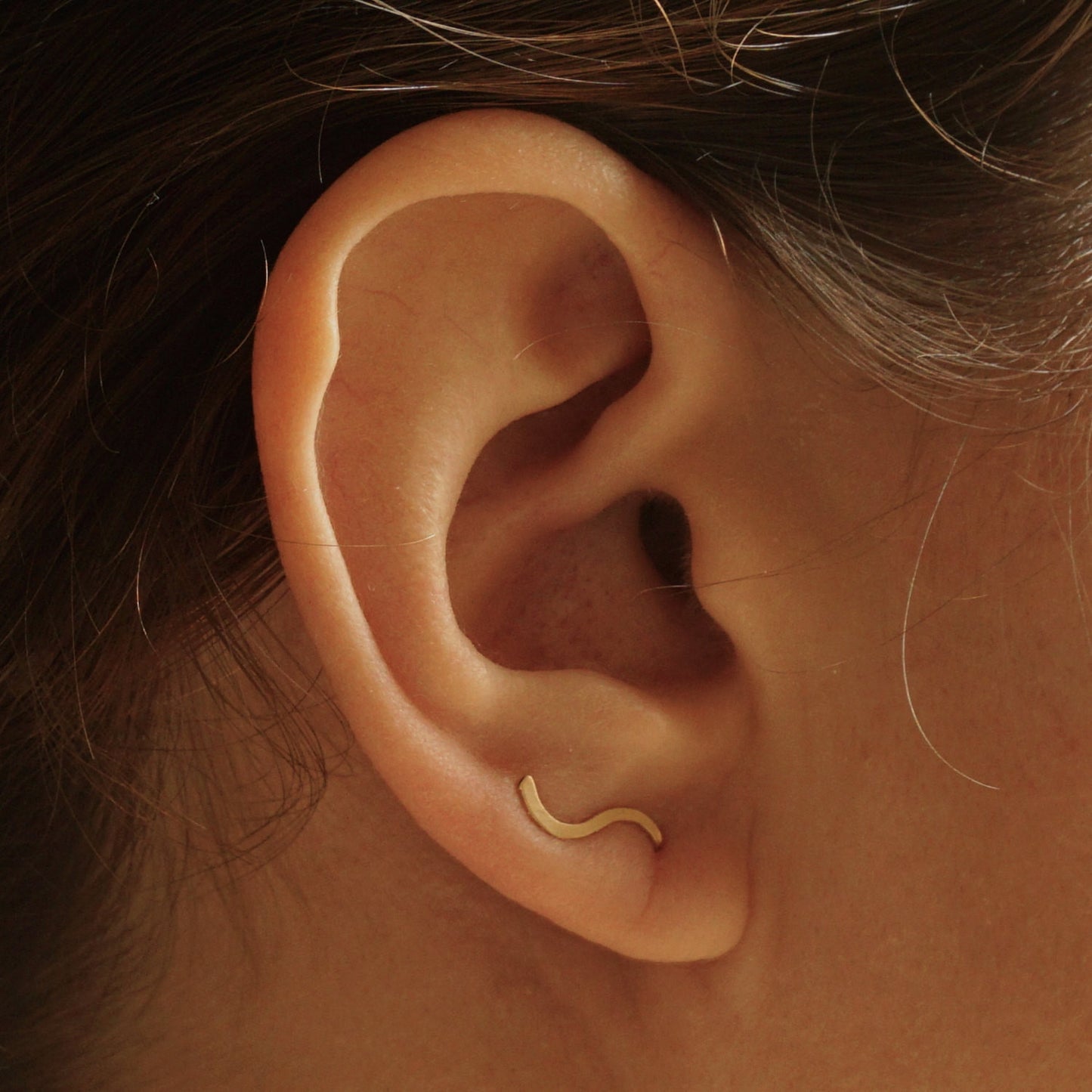 Contemporary Chic Design Hand-Made Small Wave Ear Climber Earrings - 0244 - Virginia Wynne Designs