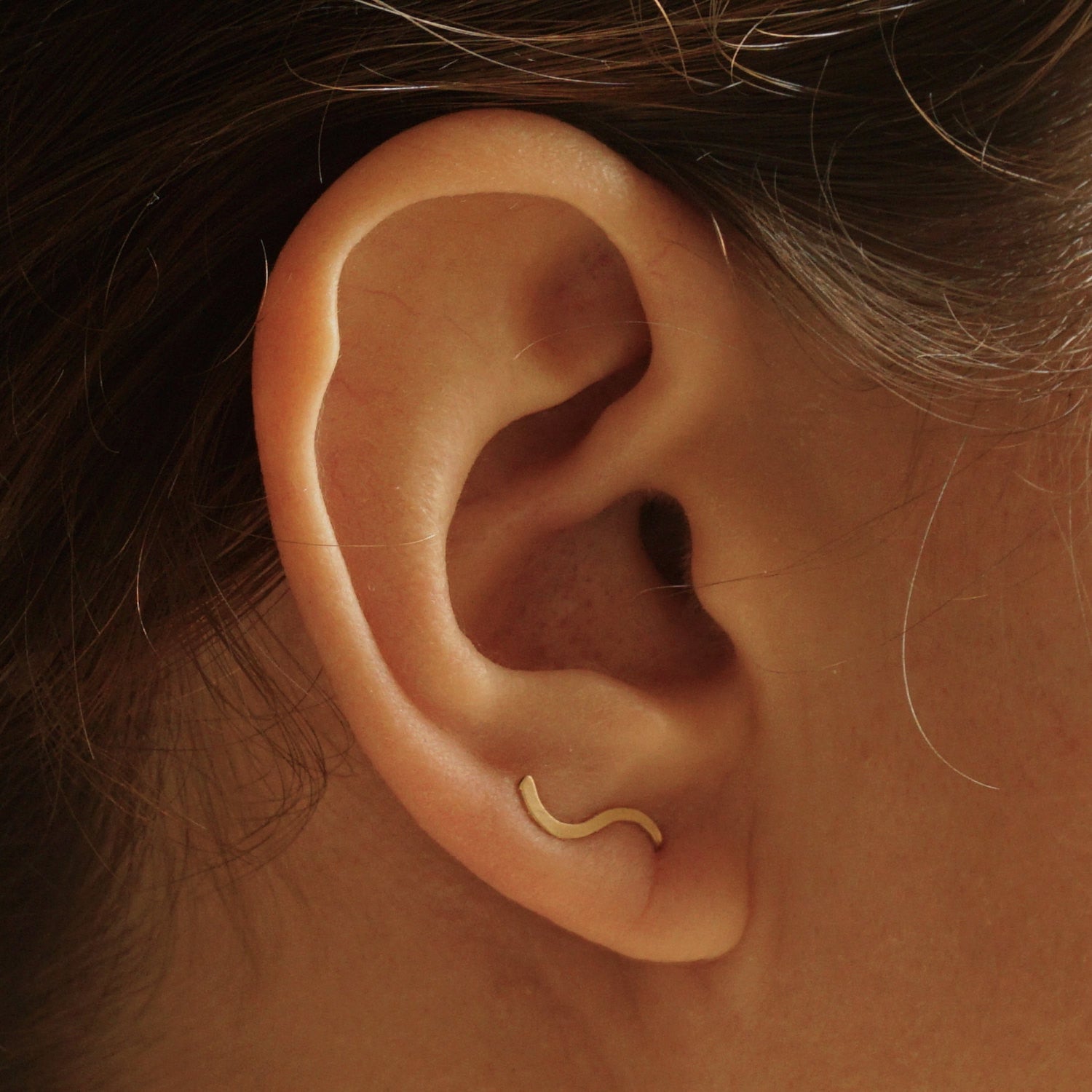 Contemporary Chic Design Hand-Made Small Wave Ear Climber Earrings - 0244 - Virginia Wynne Designs