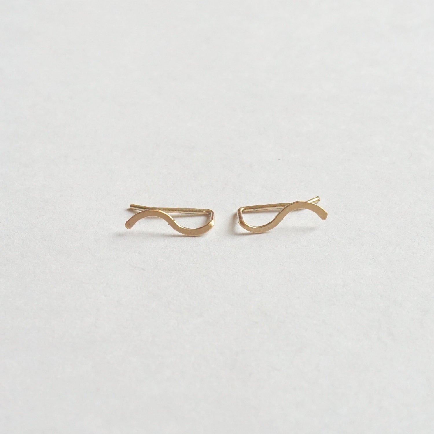 Contemporary Chic Design Hand-Made Small Wave Ear Climber Earrings - 0244 - Virginia Wynne Designs