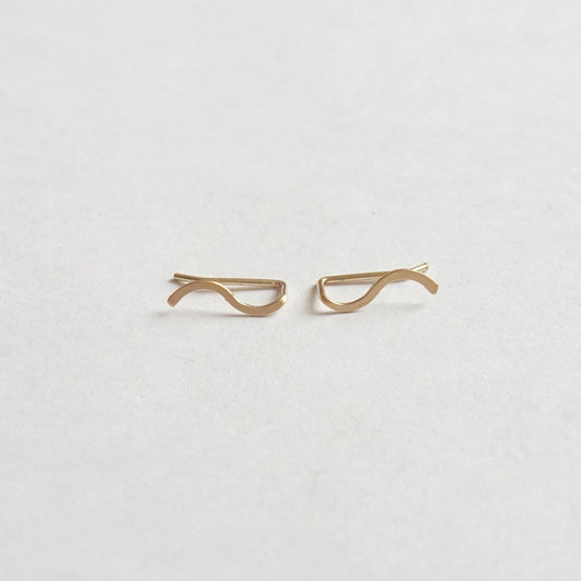 Contemporary Chic Design Hand-Made Small Wave Ear Climber Earrings - 0244 - Virginia Wynne Designs