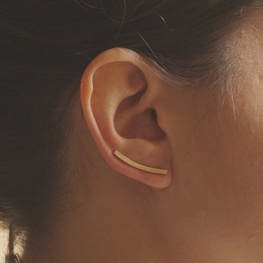 Minimalistic Distinctive Hand-Made Square Ear Climbers - 0245 - Virginia Wynne Designs