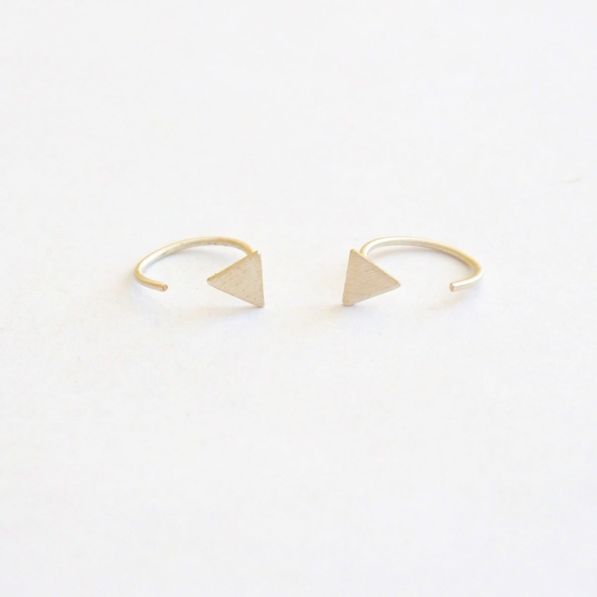 Boho Chic And Stylish, Hand-Made Ear Hugging Hoops With A Triangle Front - 0246 - Virginia Wynne Designs