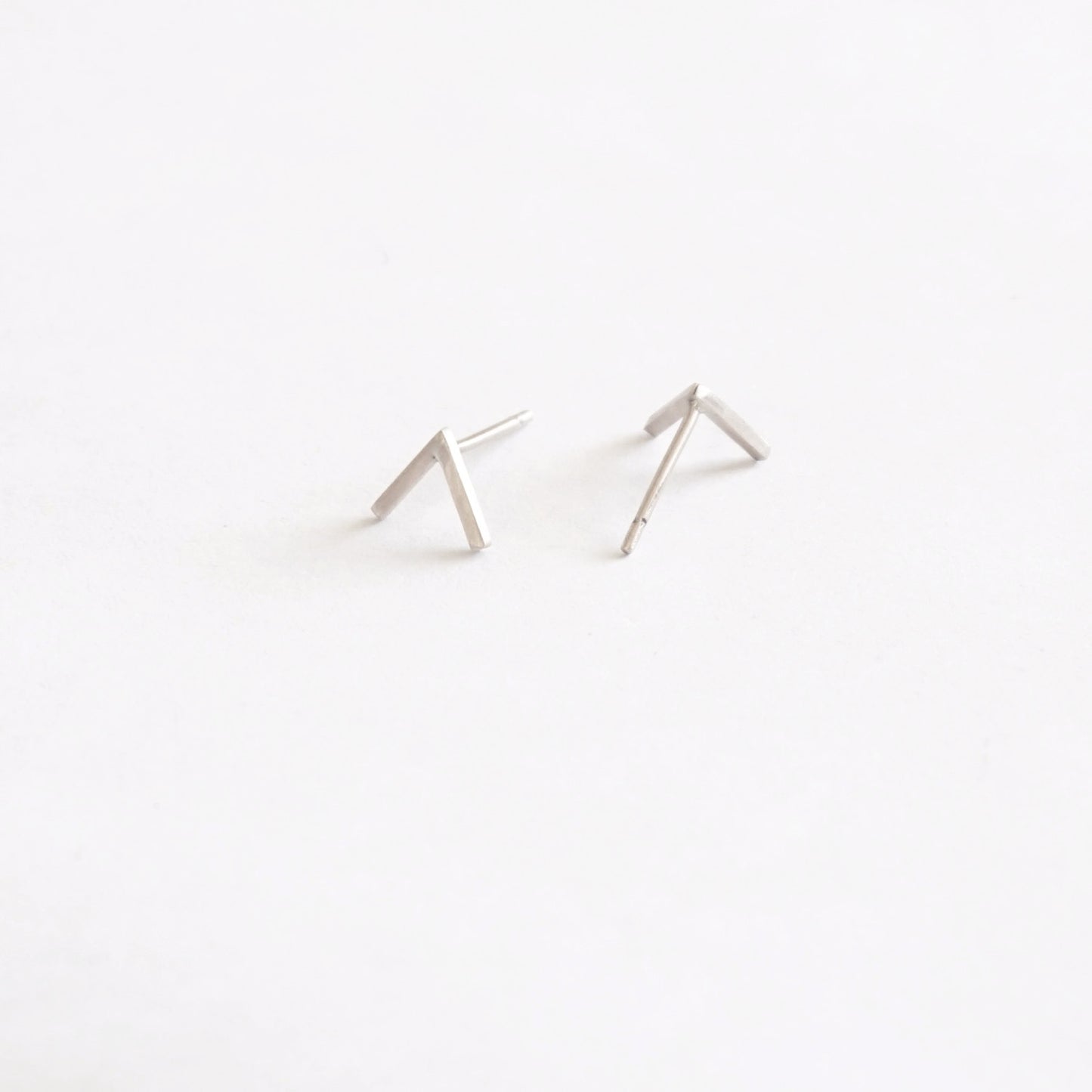 Classic and Stylish - Hand-Crafted V Stud Earrings - 0257 - Virginia Wynne Designs