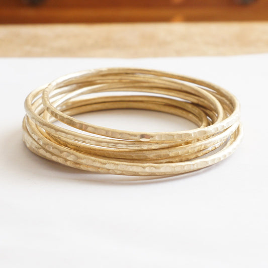 Classic Bohemian Bangle Bracelets, Hand-Made and Hand Textured - 0210 - Virginia Wynne Designs