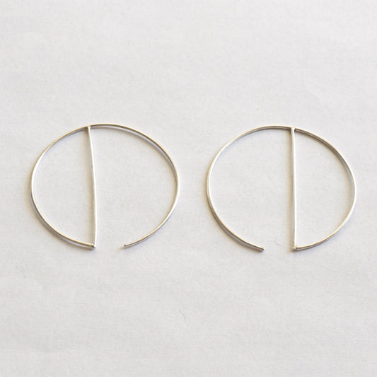 Contemporary Designed - Minimalist and Hand-Made, Open Hoop Dangle Earrings - 0259 - Virginia Wynne Designs