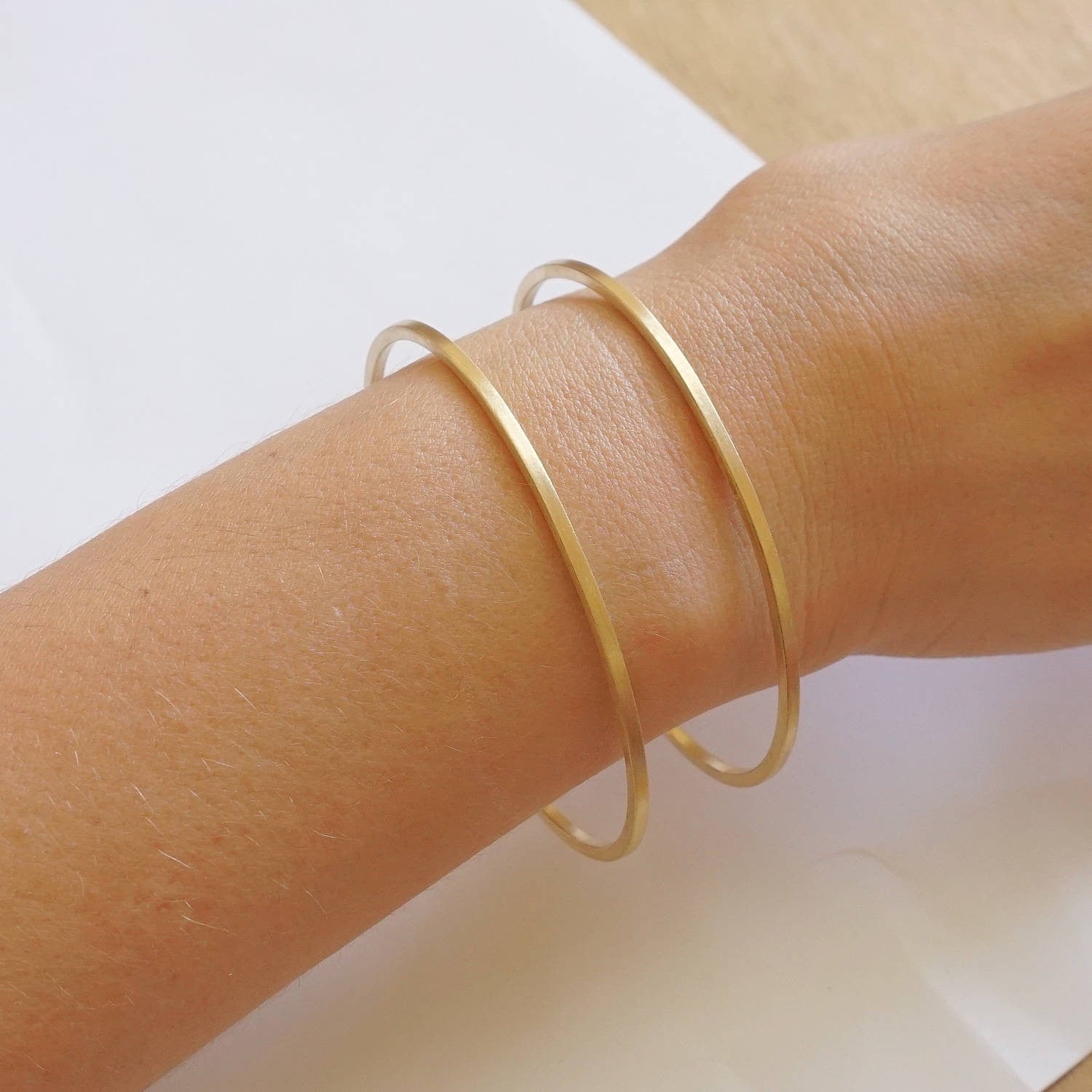 Unique and Beautiful Double T Square Hand-Made Cuff Bracelet - 0177 - Virginia Wynne Designs