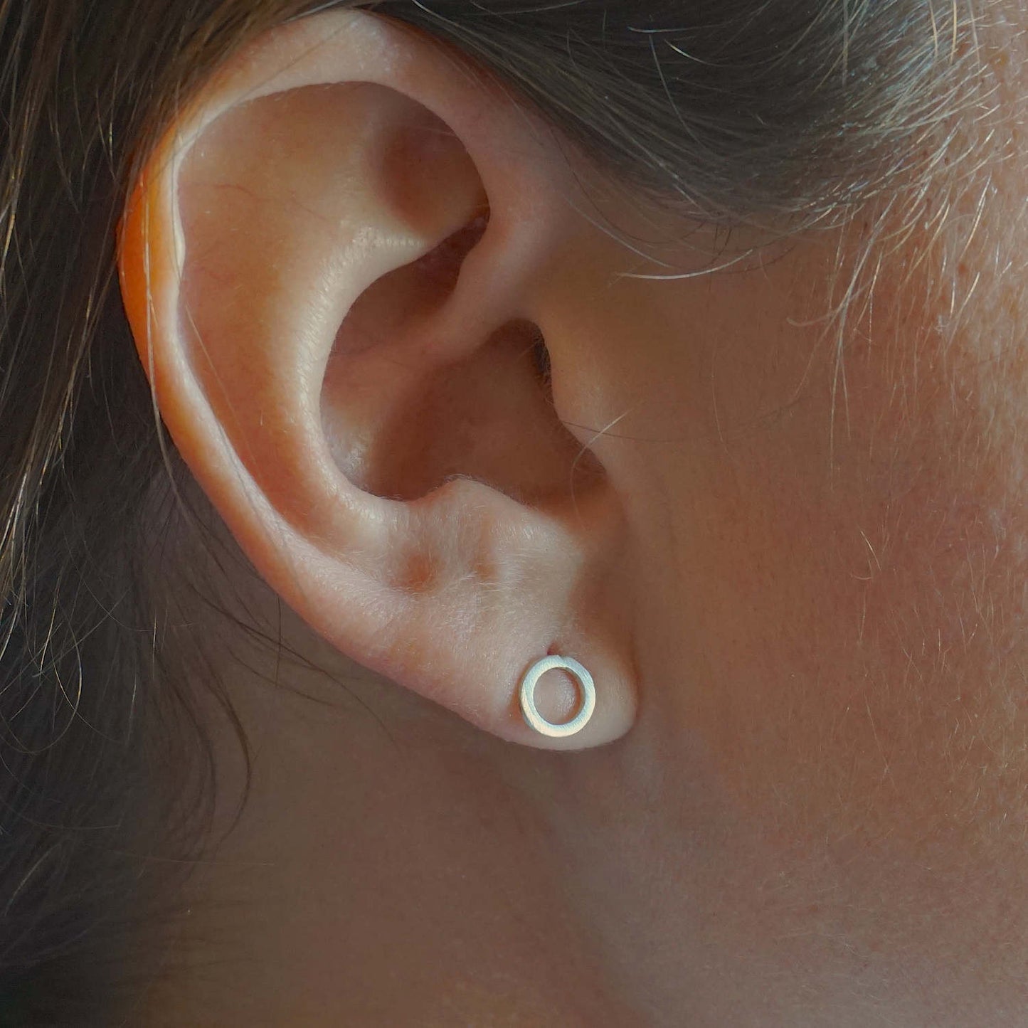 Sophisticated Hand-Made Open Circle Stud Earrings - 0183 - Virginia Wynne Designs