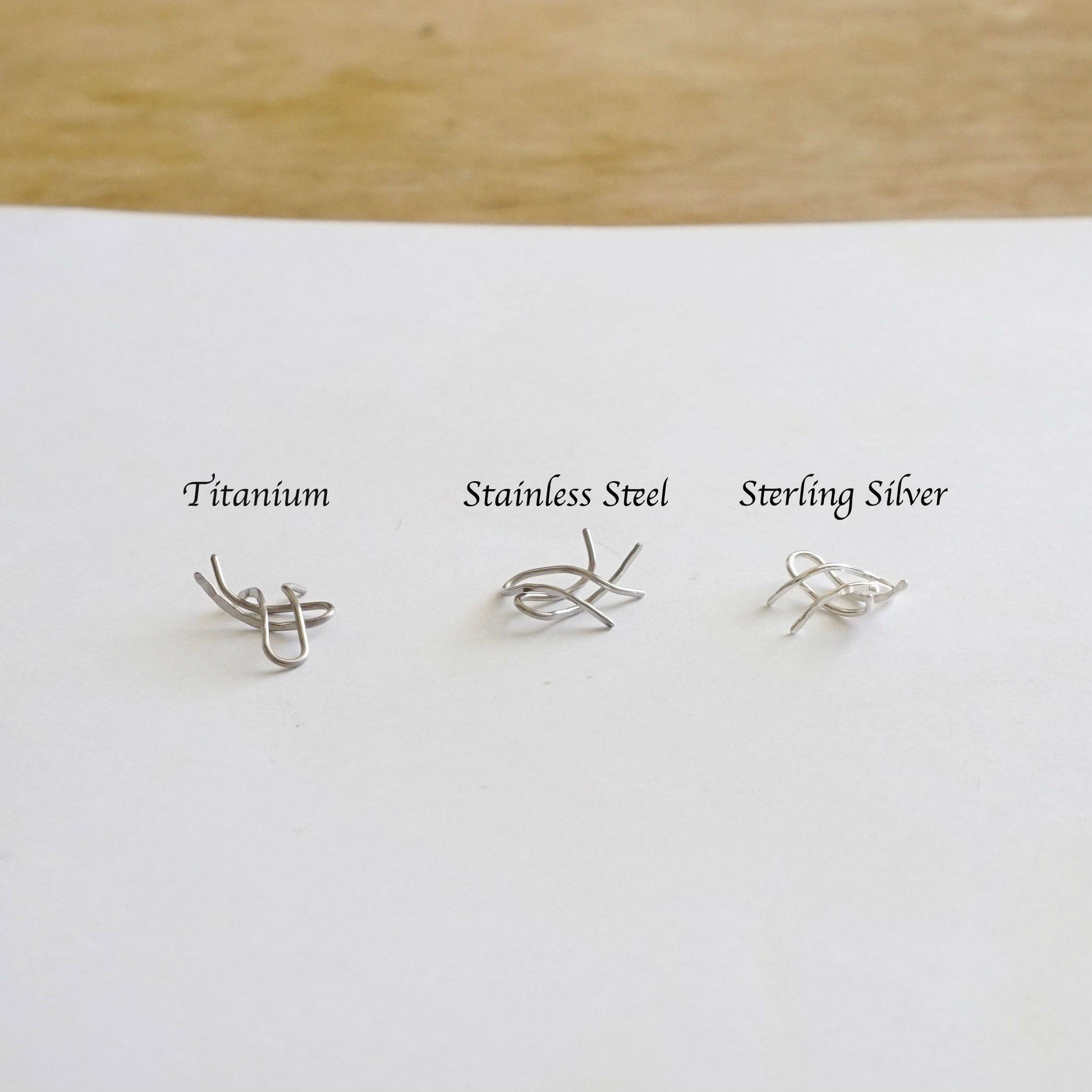 Contemporary Chic Design Hand-Made Small Wave Ear Climber Earrings - 0244 - Virginia Wynne Designs