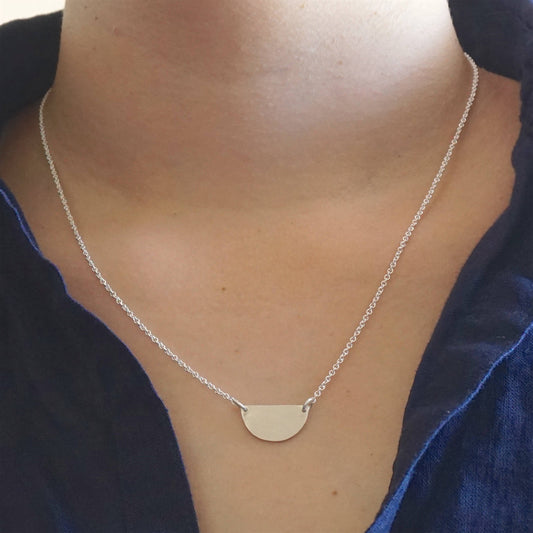 Timeless Simplicity In This Hand-Made, Half Circle Charm Necklace - 0282 - Virginia Wynne Designs