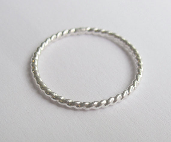 Well Designed, Distinctive and Elegant Sterling Silver & 14k Gold Twisted Stackable Rings - 0057 - Virginia Wynne Designs
