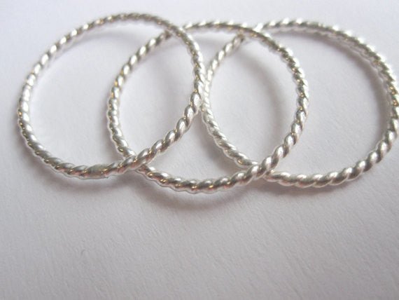 Well Designed, Distinctive and Elegant Sterling Silver & 14k Gold Twisted Stackable Rings - 0057 - Virginia Wynne Designs