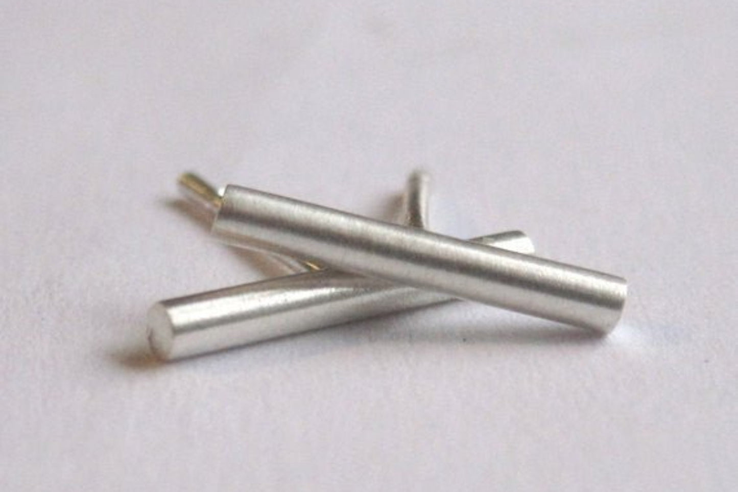 Sophisticated and Minimal Hand-Made Sterling Silver 1.6mm Round Bar Stud Earring - 0008 - Virginia Wynne Designs