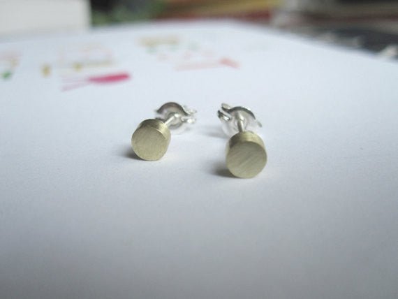 Well-Designed, Contemporary Hand-Made Geometric Circle Stud Earrings - 0023 - Virginia Wynne Designs