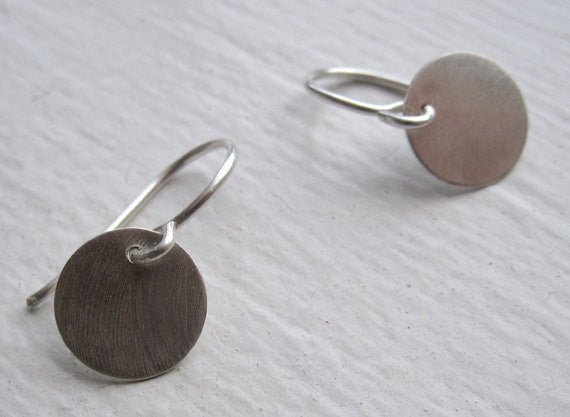 Stylish Hand-Made Disk Circle Drop Dangle Earrings - 0051 - Virginia Wynne Designs