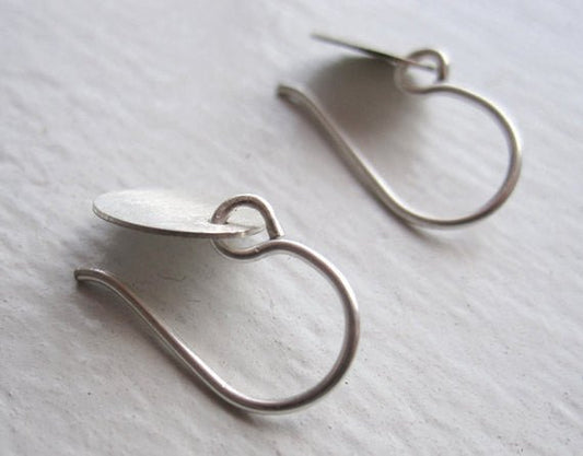 Stylish Hand-Made Disk Circle Drop Dangle Earrings - 0051 - Virginia Wynne Designs