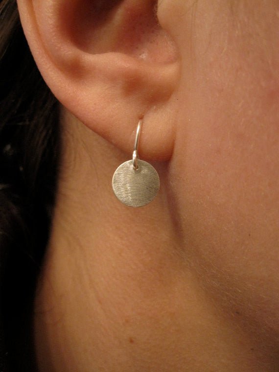 Stylish Hand-Made Disk Circle Drop Dangle Earrings - 0051 - Virginia Wynne Designs