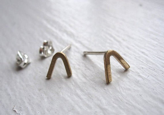 Modern Elegance In This Hand-Made Classic V Stud Open Triangle Earring - 0021 - Virginia Wynne Designs