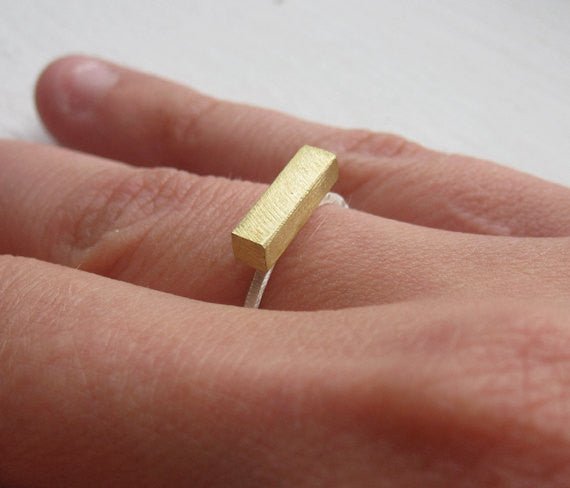 Well-Designed and Exceptional Hand-Made Thick Bar Stacking Ring, - 0105 - Virginia Wynne Designs