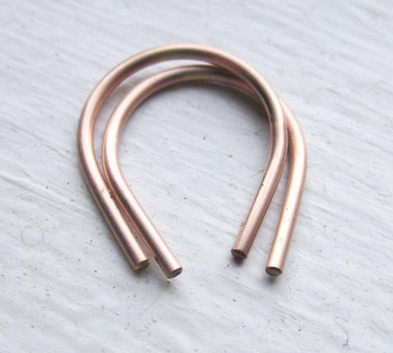 Subtle and Delicate, Hand-Crafted Short Curved Wishbone Arc Earrings - 0019 - Virginia Wynne Designs