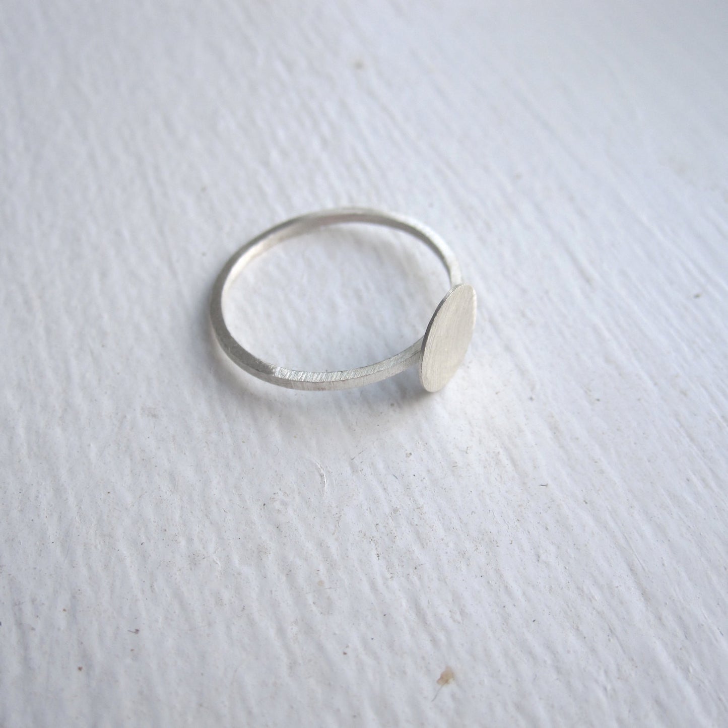Stylish and Distinctive - Hand-Made Solid Silver Circle Disk Ring - 0112 - Virginia Wynne Designs