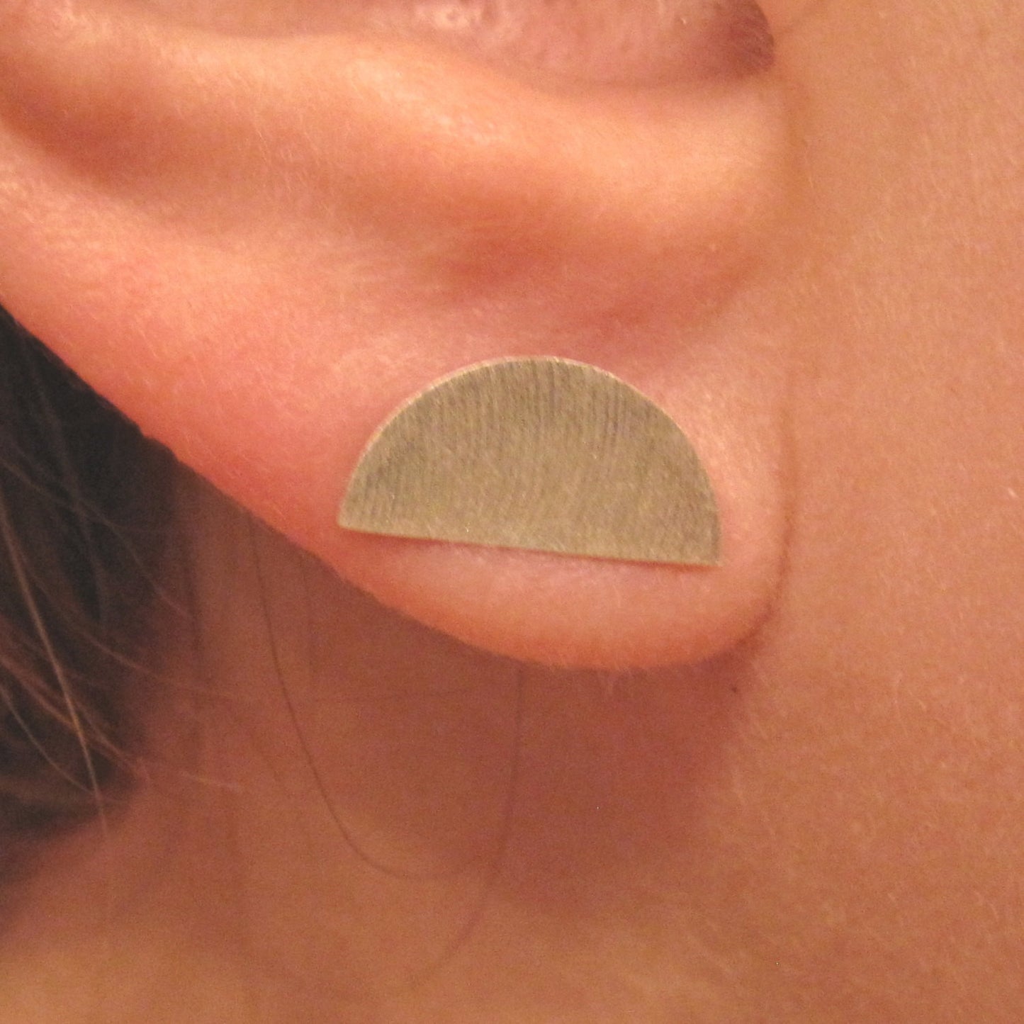 Classic, Hand-Made, Half Moon Stud Earrings - 0102 - Virginia Wynne Designs