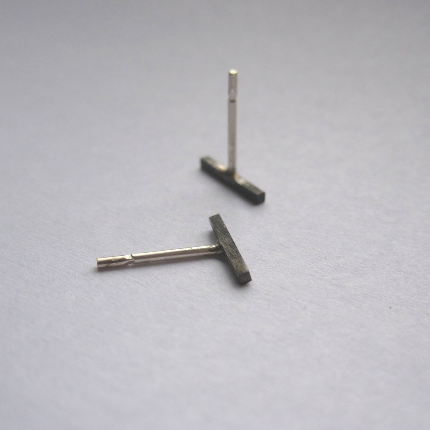 Smart & Classy Hand-Made Staple Bar Stud Earrings - 0117 - Virginia Wynne Designs