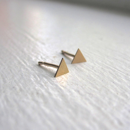 Modern Boho Classic Hand-Made Triangle Stud Earrings - 0125 - Virginia Wynne Designs