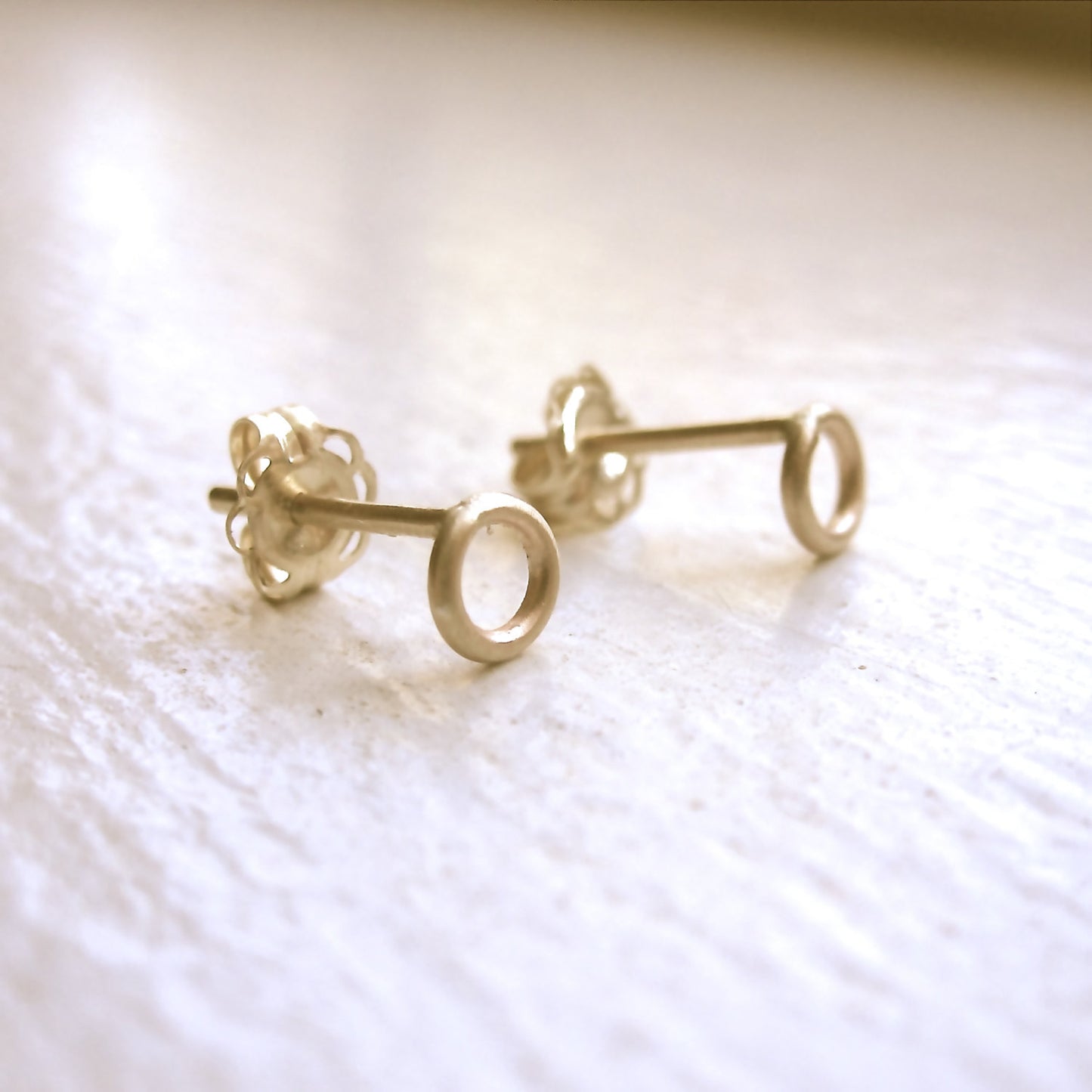 Delicate And Distinctive Hand-Made Open Circle Stud Earrings - 0126 - Virginia Wynne Designs