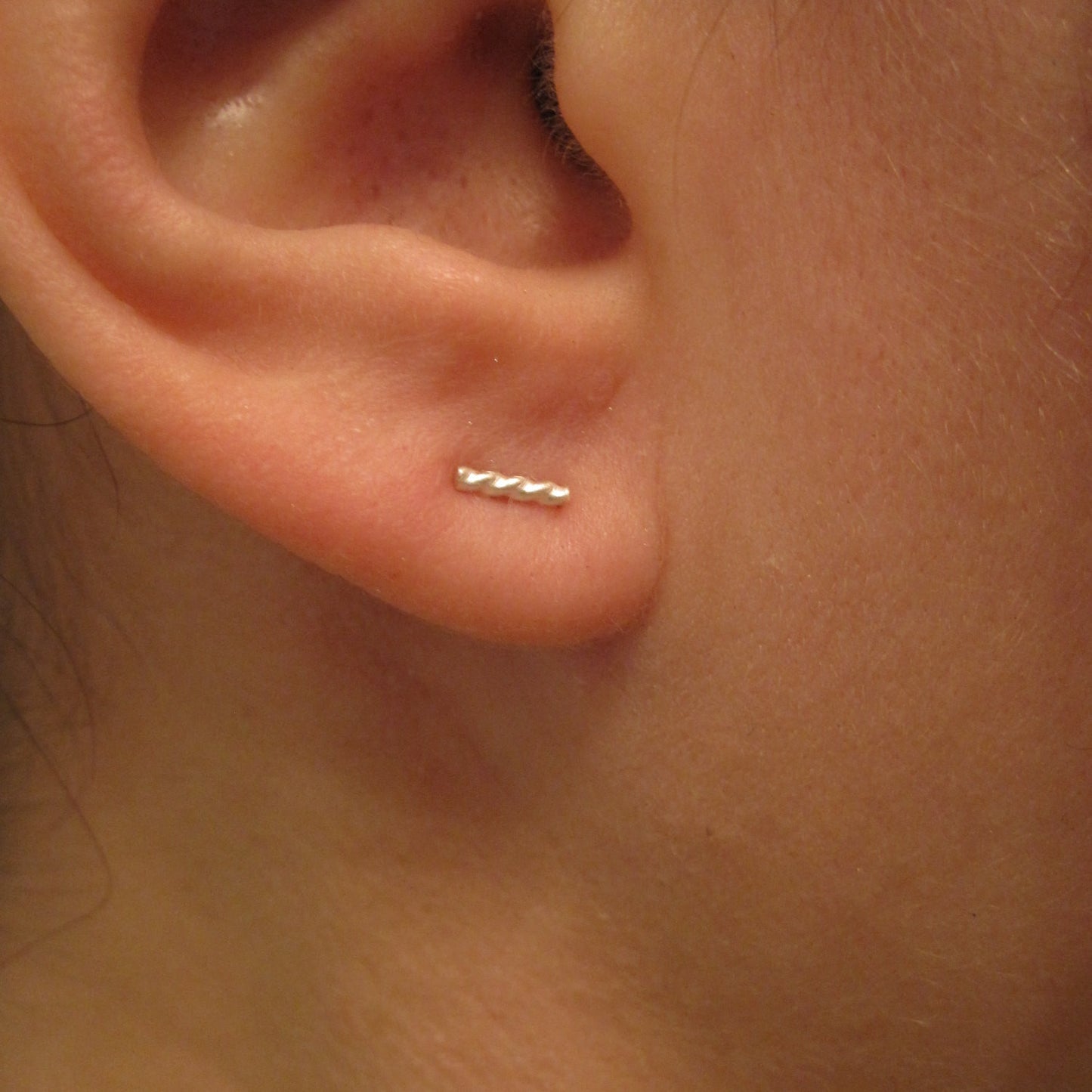 Distinctive and Tasteful Hand-Made Twist Bar Stud Earrings - 0118 - Virginia Wynne Designs