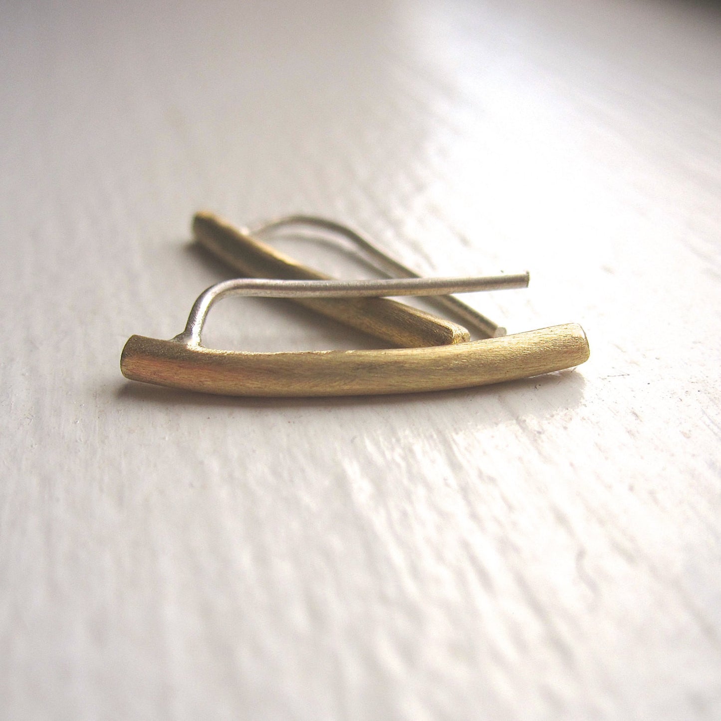 Minimalist and Stylish Hand-Made Round Ear Climber Earrings - 0134 - Virginia Wynne Designs
