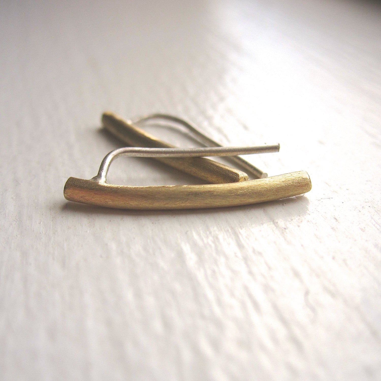 Minimalist and Stylish Hand-Made Round Ear Climber Earrings - 0134 - Virginia Wynne Designs