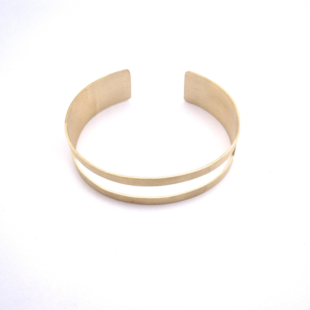 Chic Gold Tone, Brass Square Open Cut Cuff Hand-Made Bracelet - 0185 - Virginia Wynne Designs
