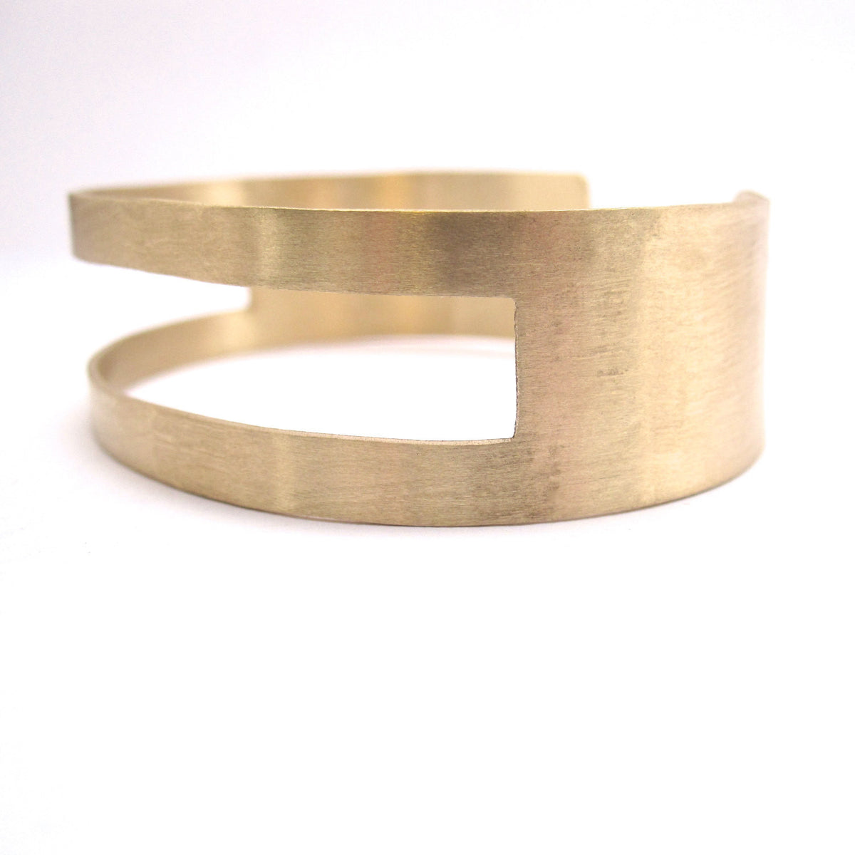Chic Gold Tone, Brass Square Open Cut Cuff Hand-Made Bracelet - 0185 - Virginia Wynne Designs