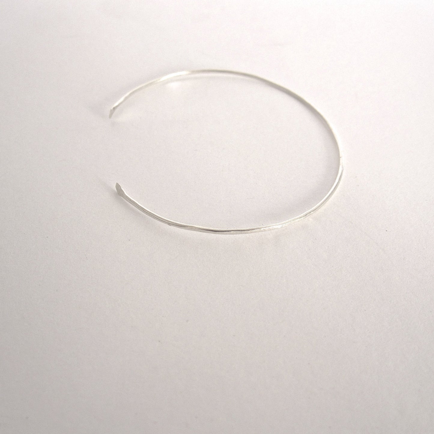 Distinctively Designed Hand-Made Thin Hammered Open Stacking Cuff Bracelet With Tapered Ends - 0178 - Virginia Wynne Designs