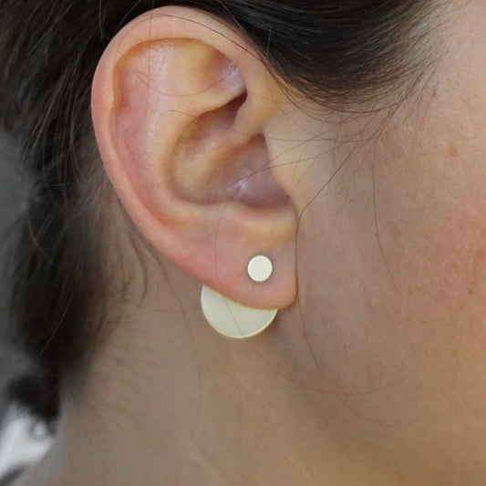 Chic Modern Hand-Made Circle Ear Jacket Stud Earrings - 0094 - Virginia Wynne Designs